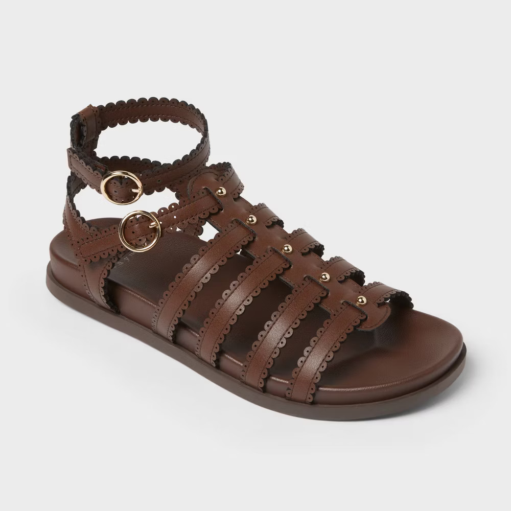 Women s Billie Ankle Strap Sandals - A New Day Chocolate 7
