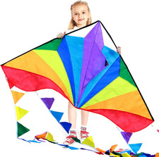 Large Delta Kite for Kids  Adults,Extremely Easy to Fly Kite for Beach Trip,Str