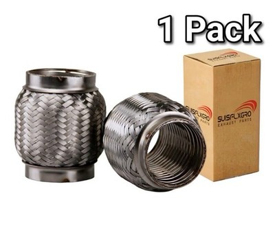 SUISFLXGRO 3  x 4  SS304 Exhaust Flex Pipe Interlock Liner Heavy Duty 1 PACK