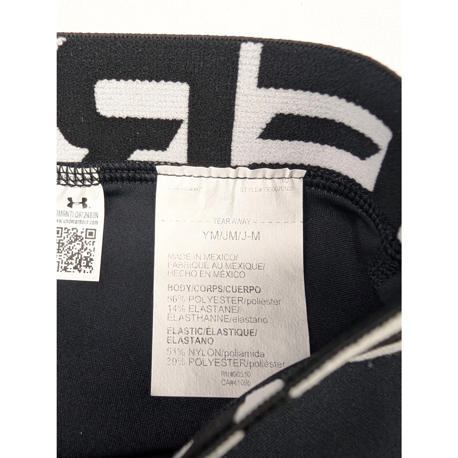 Under Armour Girls Medium Black Heatgear Shorty Bike Shorts  thumbnail 2