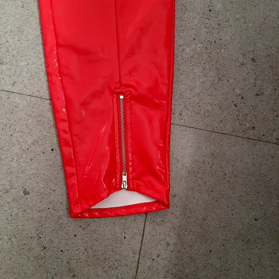 Clubwear - Rot glänzende Lacklederimitat Leggings Gr. 1 XL passt bis 46-50 - Bild 2 von 4