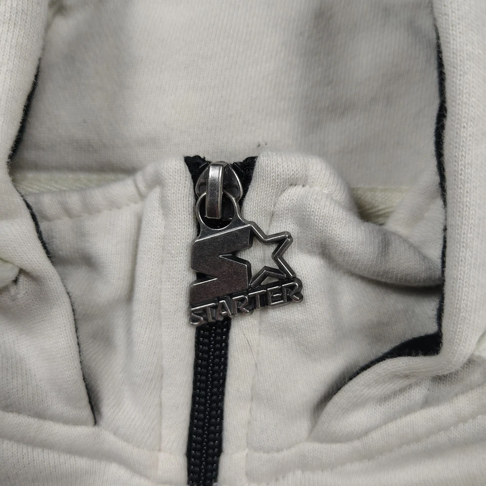 Sudadera con capucha vintage Starter Pittsburgh Penguins XL blanca 1/2 cremallera envejecida Foto 4 de 4