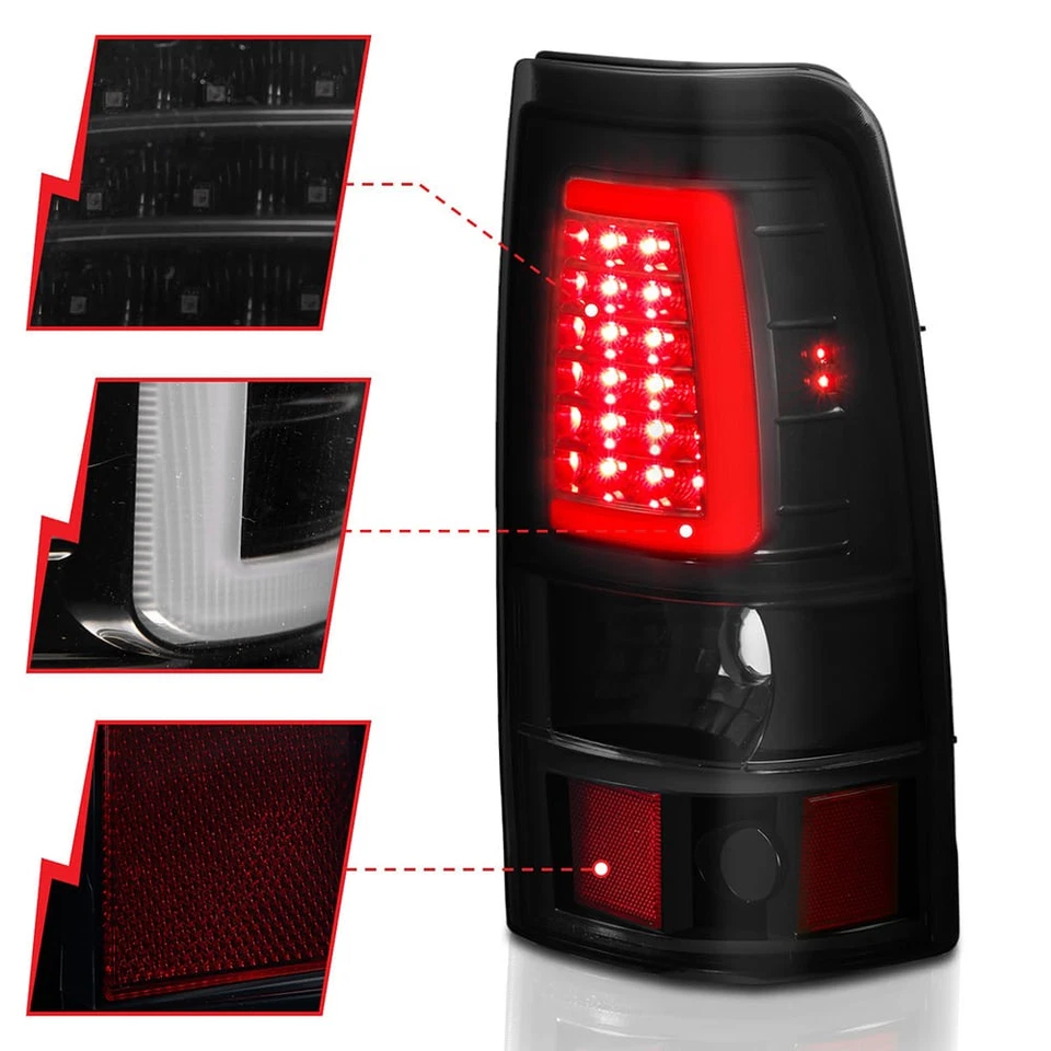 Conjunto de luz trasera de lente de humo negro para Chevrolet Silverado 1500 1999-02 [LED] Foto 4 de 4