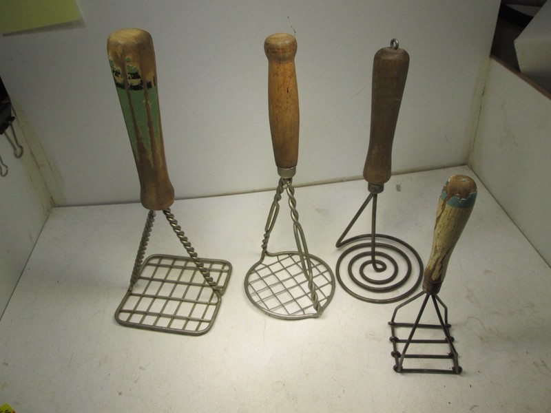 Vintage Wood Handle Potato Masher Lot