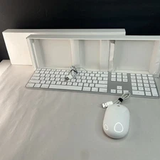 Apple White Aluminum USB Wired Keyboard A1243 and Apple wired Mouse A1152