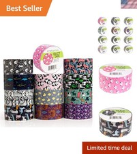 Vibrant 12-Pack Decorative Duct Tape - 1.88in x 10yd for Crafts Repairs