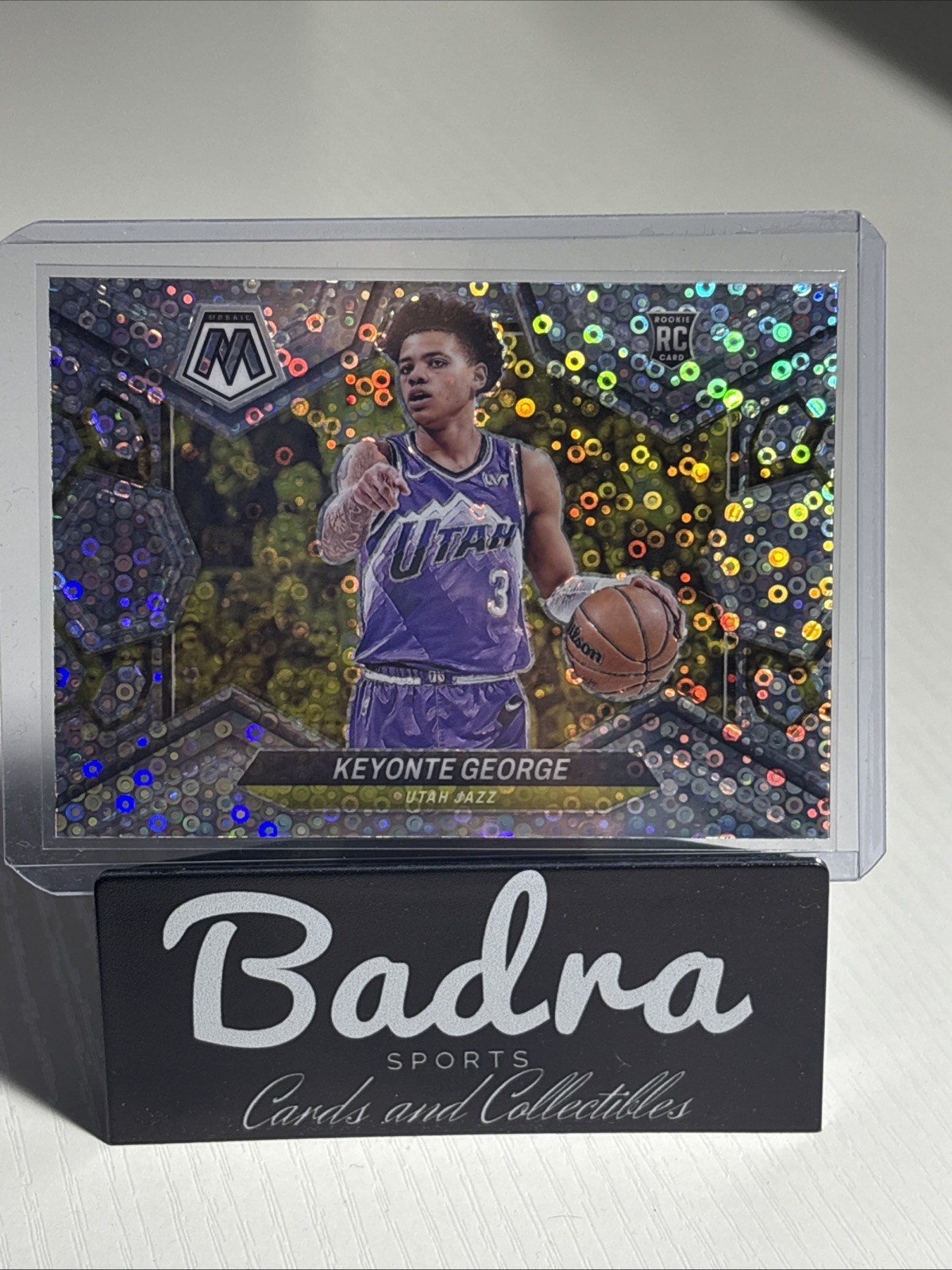 2023-24 Panini Mosaic #222 Keyonte George (RC) Fast Break Prizm