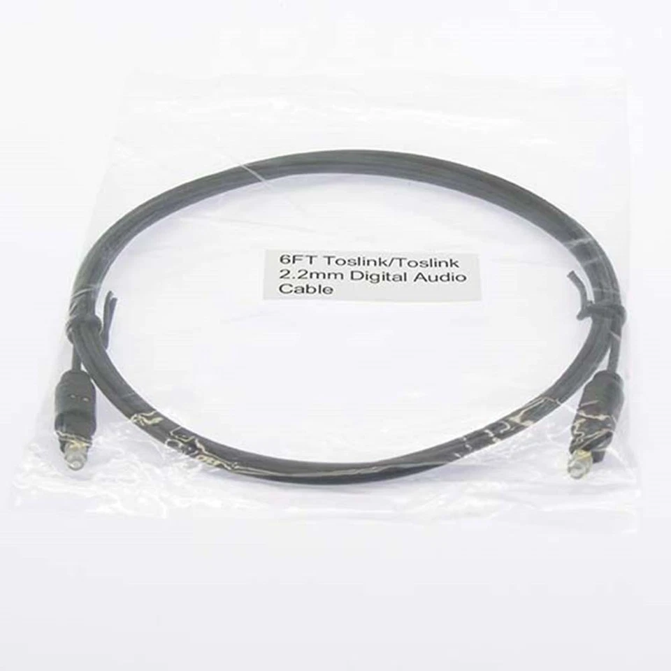 6FT Toslink Cable Optical Fiber Optic Male to Male M/M Digital Audio Cord - Image 2 of 2