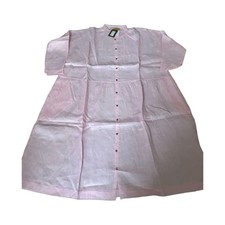 ICHI Antiquites Linen Shirt Dress Pink Long Half Sleeve Free Size