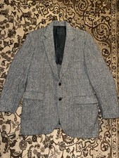 VINTAGE Harris Tweed Sport Coat Mens 40 Brown Handwoven Blazer Wool Herringbone