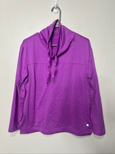 Apana Purple Cowl Neck Pullover Longsleeve Top Sz L Athleisure