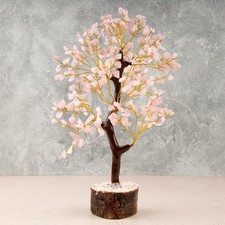 Handmade Rose Quartz Tree of Life Dream Catcher with Pink Feathers — listing 4
