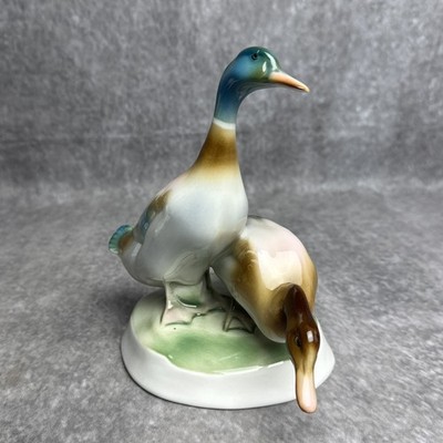 Vintage Zsolnay Pecs Glazed Porcelain Figurine Statue 2 Mallard