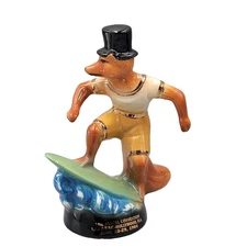 Jim Beam Small Fox 14th Convention Hollywood Fl. 1984 Paperweight Fox Surfing