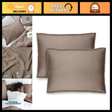 Ultra-Soft Microfiber Pillow Sham Covers Set of 2 - Stain Fade Resistant, Taup