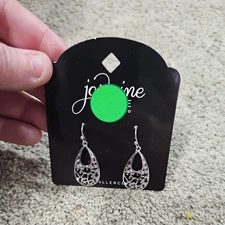 Jasmine Lane Silver Tone Dangle Earrings Pierced NEW