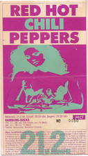 Red Hot Chili Peppers In Concert 1990 Hamburg Ticket/Konzertkarte/Eintrittskarte