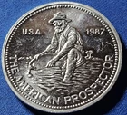 A 1987 Engelhard 1oz Silver American Prospector Round. Vintage!!!