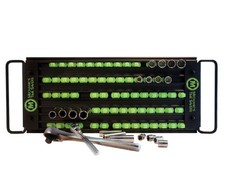 6 Row Lock-a-Socket tray, Matte Black LASTRAYMBG MECHANIC'S TIME SAVERS Metal