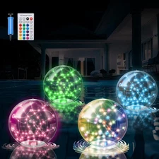 Solar Pool Lights Floating,Waterproof Magic LED Pool Decor with 7 Color Chang...