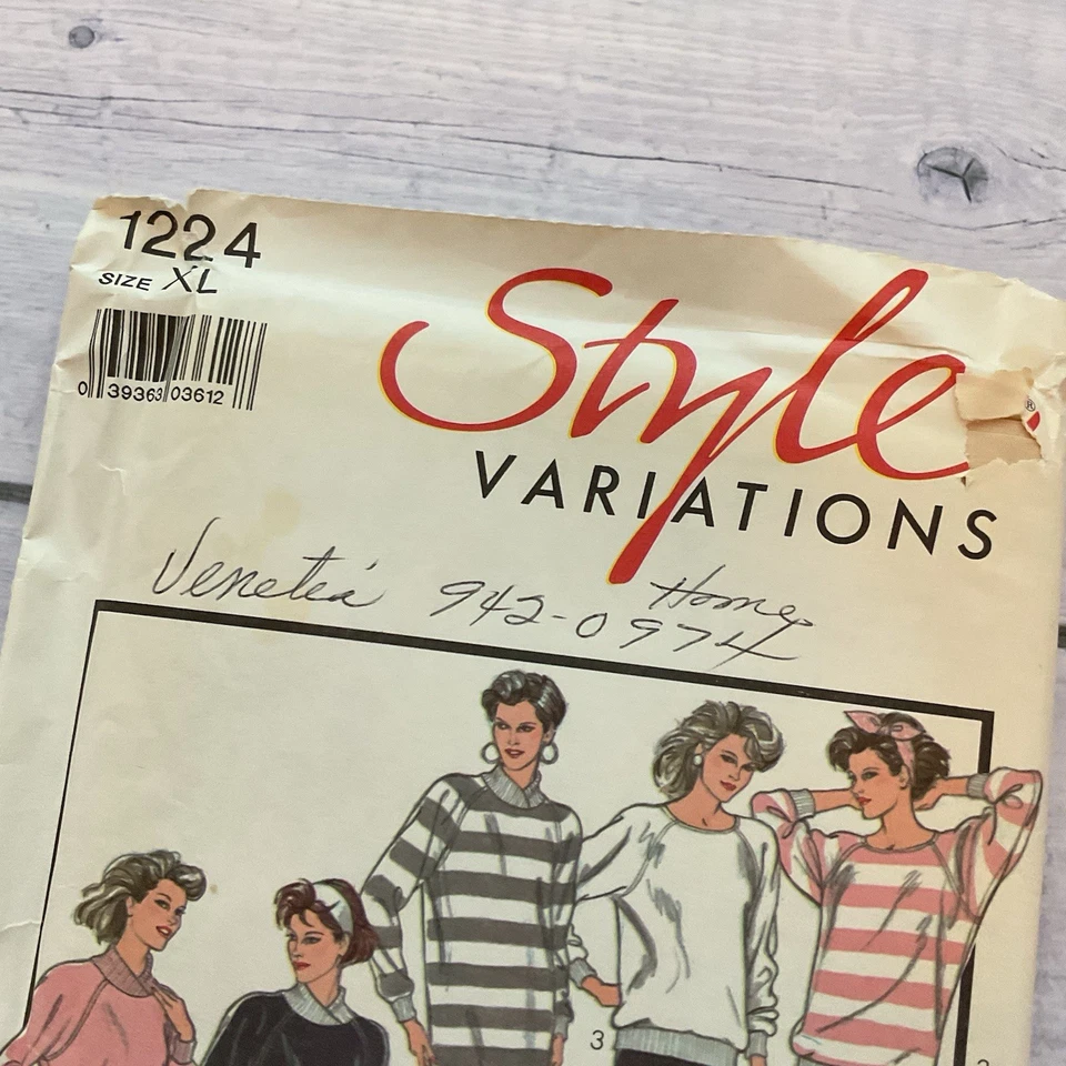 Style 1224 Sewing Pattern Knit Pullover Dress Top Pants Skirt Shorts XL UNCUT - Image 4 of 4
