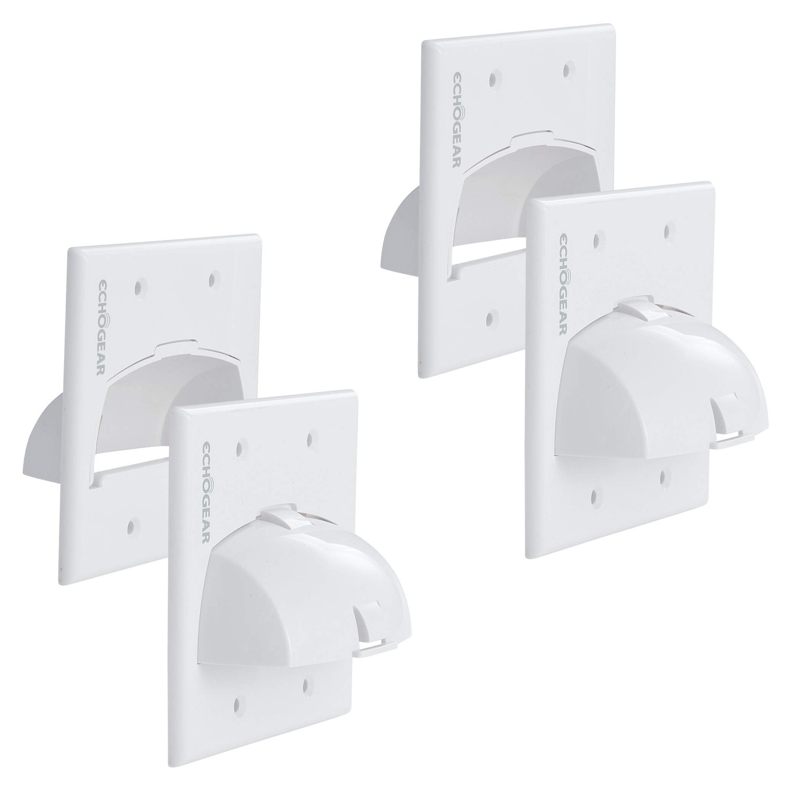White in Wall Cable Hider - 2 Pack Dual Gang Pass Through Pair with Drywall B...