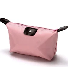 Womens Small Waterproof Bag Mini Makeup Zipper Cosmetic Storage Travel Lt Pink