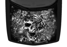 Grayscale Tiger Skull Butterfly Truck Vinyl Car Decal Graphic Hood Wrap 58