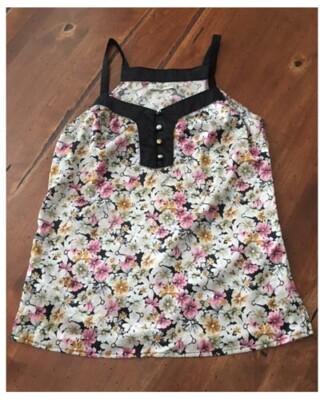 Womens Romy Small Floral Tank Blouse Top Satin Feel S