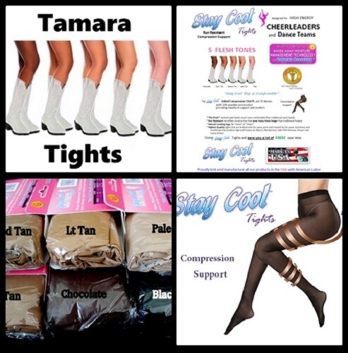 M Dark Tan Tamara Waitress Stay Cool Dry Tights Vegas Casino Hooters Uniform 
