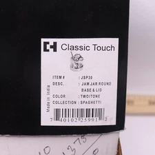 Glass Honey Dish Set Stainless Steel Lid & Gold Embossed Handle 3" JSP30