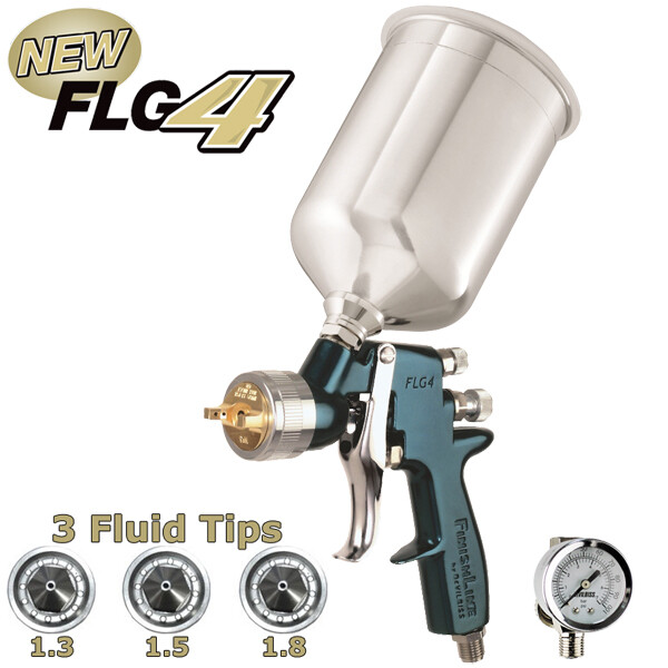 DeVilbiss Finishline 4 HVLP Spray Paint Gun With 1.5 Mm Tip Bag Extras