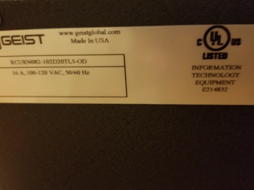 Geist Global 15327Q 120v 16A Power Distribution Unit RCURN082-102D20TL5-OD - Picture 7 of 7