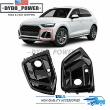 Pair Front Bumper Fog Light Cover Grille Trim Fit Audi Q5 Q5 Sportback 2021-2024