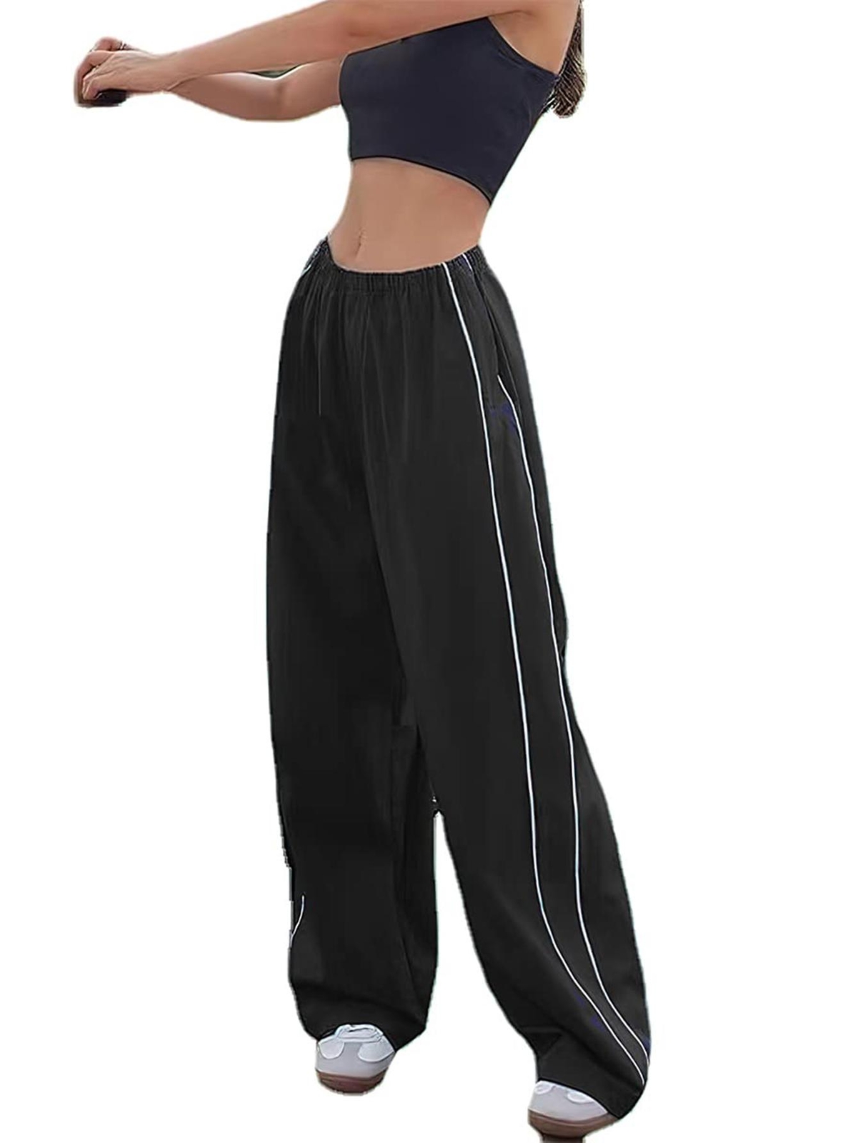 Women Baggy Parachute Track Pants Casual Streetwear Fashion