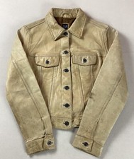 Vintage Gap Leather Trucker Jacket Biker Jacket Y2k Ladies’ Size Xs