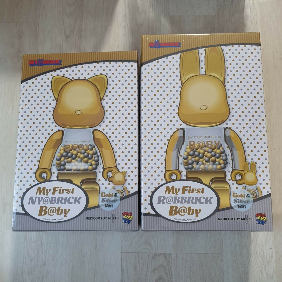 Ny@brick R@bbrick My First Baby 100%&400% Gold Medicom Toy Ny@brick R@bbrick My First Baby 100%&400% Gold Medicom Toy