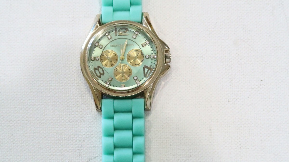 Michael Kors sky blue band chronograph watch with blue dial 