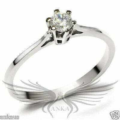 Brilliant Round Cubic Zircon CZ AAA Engagement Ring - Main Image