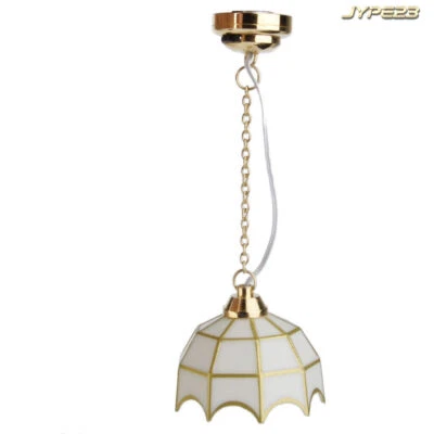 MARKENLOS Miniatur Puppenhaus Maßstab 1:12 LED Kronleuchter Beleuchtung Wohnzimmer Licht