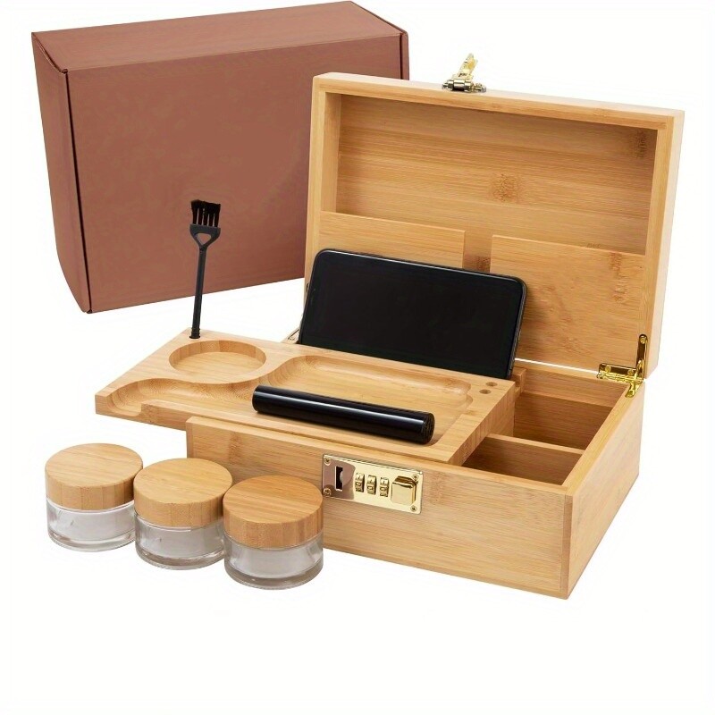 Storage Box Advanced Advanced Bamboo Storage Box Set, Wooden Storage Box, Rolling Tray ...