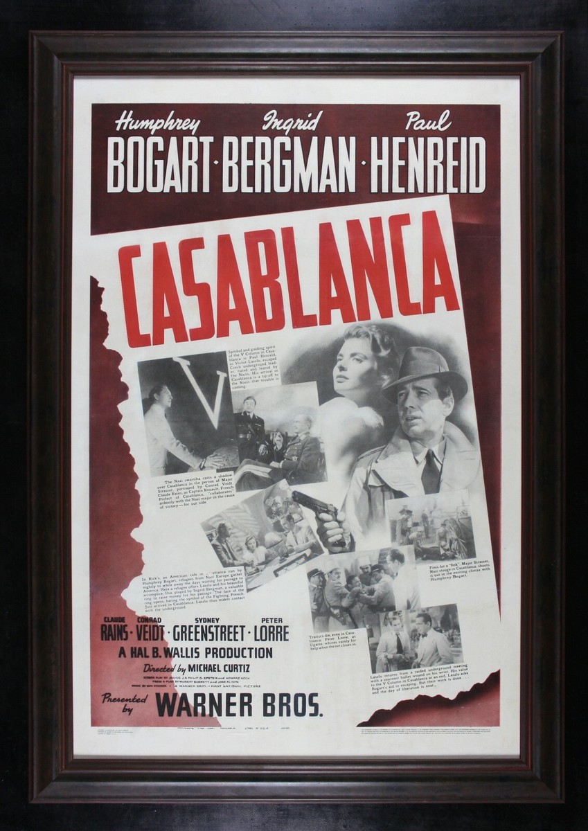 1940 Wood Frame Vintage Poster カサブランカ 1940 Wood Frame Vintage Poster カサブランカ