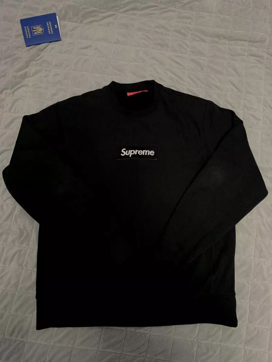 ⭐️Supreme Box logo Crewneck ⭐️Black ⭐️ large ⭐️ FW15 ⭐️ 100 % authentic ⭐️