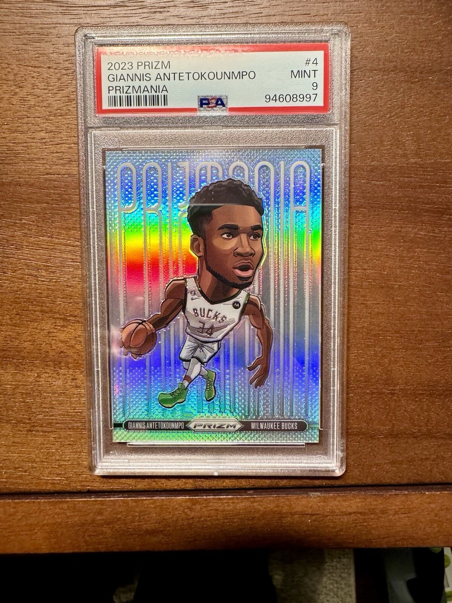 Rare* 2023-24 PSA 9 Panini Prizm Prizmania #4 Giannis