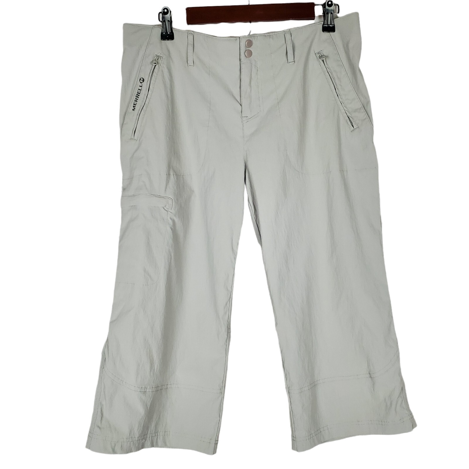 Pantaloni Merrell Belay Capri donna 12 grigi Selectwick leggeri escursionismo nylon usati in ottime condizioni