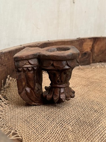 Antique Wooden Wall Hanging Candle Holder Original Old Fine Hand Crafted - Picture 8 of 8