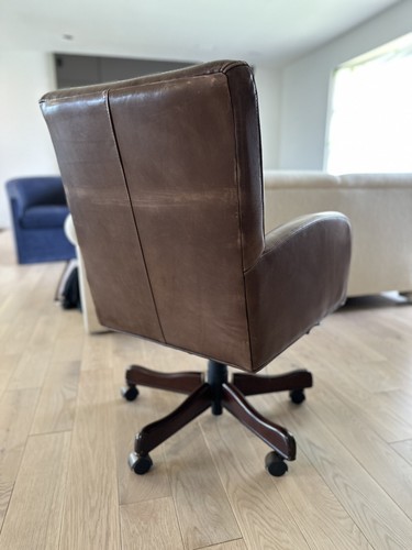 Seven Seas Seating Brown Leather Executive Office Swivel Seat - Picture 5 of 18