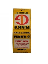 Vintage Frank Owen Seed & Feed Store Farmer Funk's G Hybrid Corn Bedford IN Sign