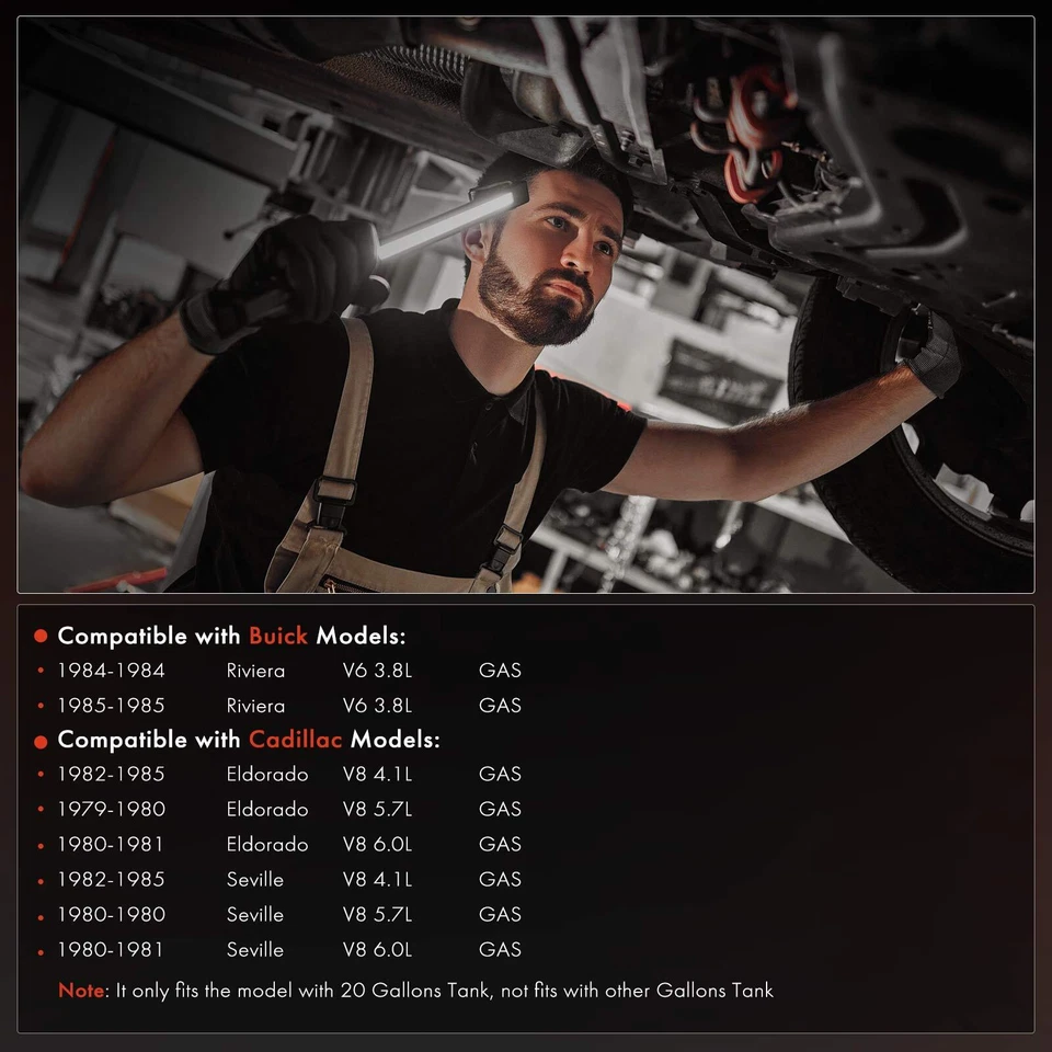 Tanque de combustible de 20 galones para Cadillac Eldorado Seville Buick Riviera sin cuello de llenado Foto 3 de 4