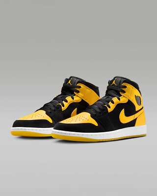Nike Air Jordan 1 mid ブラック/イエロー Nike Air Jordan 1 Mid SE Shoes